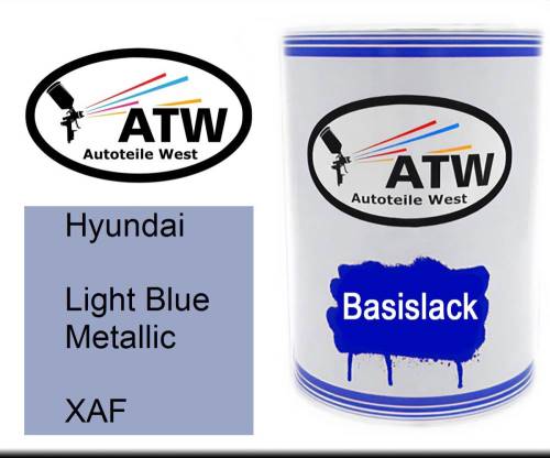 Hyundai, Light Blue Metallic, XAF: 500ml Lackdose, von ATW Autoteile West.